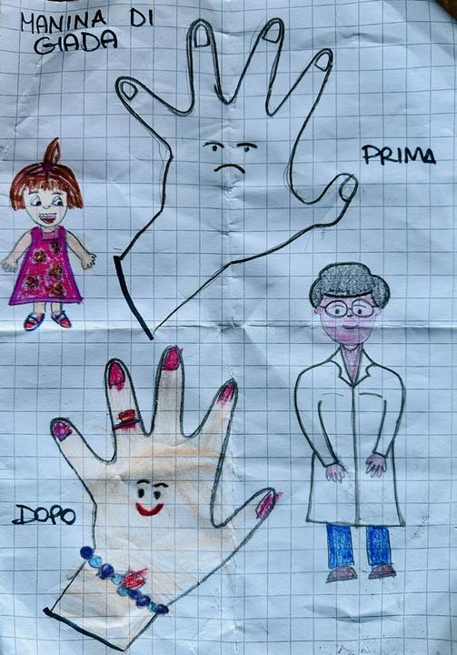 disegno di una mano guarita dal Dr Luigino Santecchia